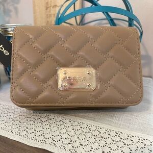 NWT-Bebe Quilted Tan Crossbody Bag